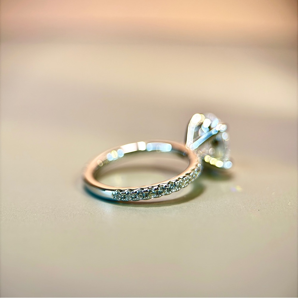3ct Oval Solitaire Engagement Ring S925 14k Gold Plated - Picture 8 of 9